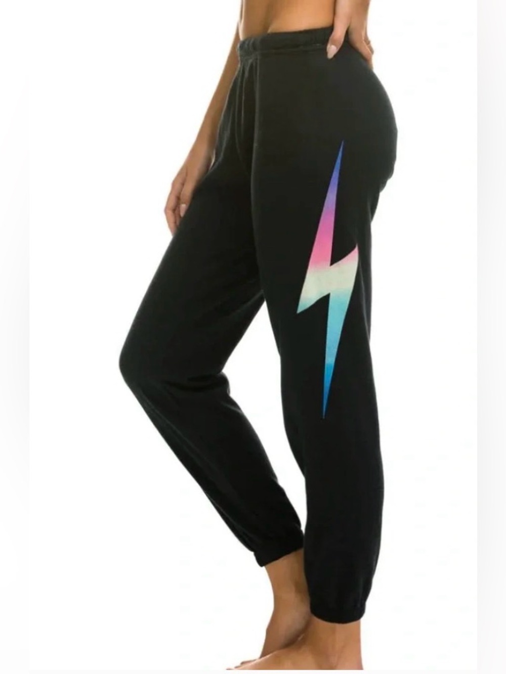 Aviator Nation Bolt Sweatpants in Rainbow Pink